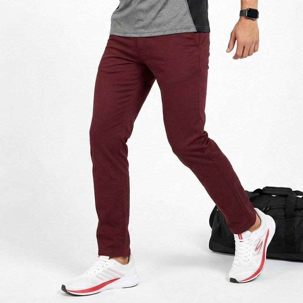 Zara Men's Skinny Fit Dark Brown Chinos Pants